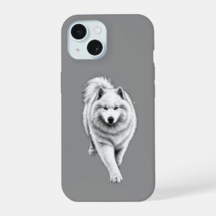 Wolf Dog Hoesje – Zwart-wit Husky Kunstwerk iPhone 15 Case