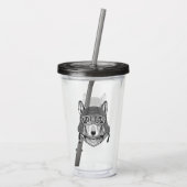 Wolf Dog Motorcycle Rider Acryl Drinkbeker (Achterkant)