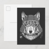 Wolf Dog Motorcycle Rider Briefkaart (Voorkant / Achterkant)