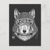 Wolf Dog Motorcycle Rider Briefkaart (Voorkant)