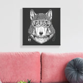 Wolf Dog Motorcycle Rider Canvas Afdruk (Insitu (Woonkamer))