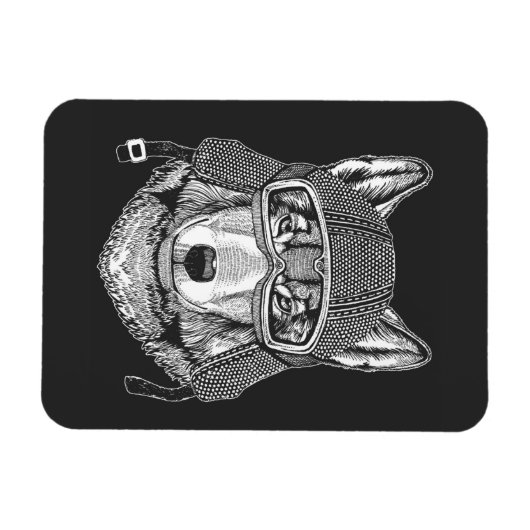 Wolf Dog Motorcycle Rider Magneet (Horizontaal)