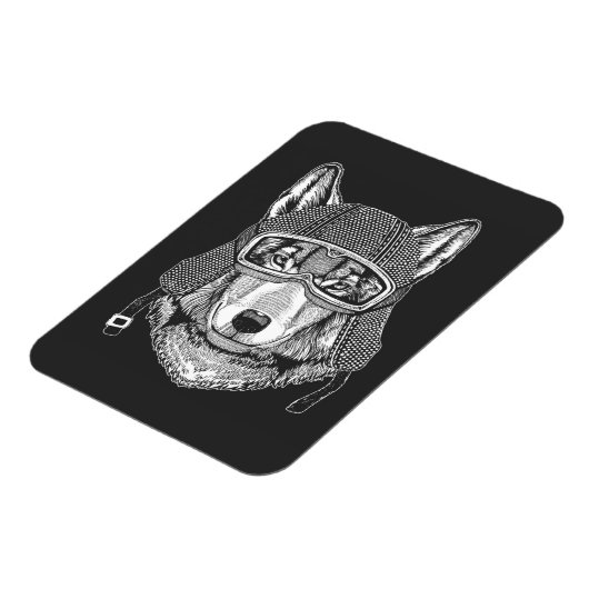 Wolf Dog Motorcycle Rider Magneet (Linkerzijde)