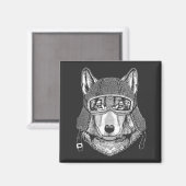 Wolf Dog Motorcycle Rider Magneet (Voorkant / Achterkant)
