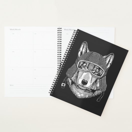 Wolf Dog Motorcycle Rider Planner (Display)