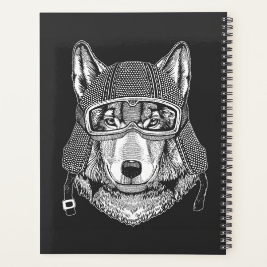 Wolf Dog Motorcycle Rider Planner (Achterkant)