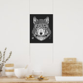 Wolf Dog Motorcycle Rider Poster (Keuken)