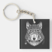 Wolf Dog Motorcycle Rider Sleutelhanger (Voorkant)