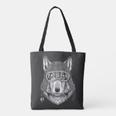 Wolf Dog Motorcycle Rider Tote Bag (Achterkant)