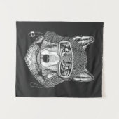 Wolf Dog Motorcycle Rider Wandkleed (Voorkant (horizontaal))