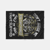 Wolf Dont Judge Me You Cant Handle Fleece Deken (Voorkant (Horizontaal))