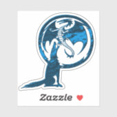 Wolf & Dragon blauw contour sticker (Vel)