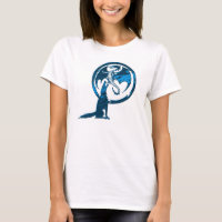 Wolf & Dragon blauw vrouwen wit t-shirt