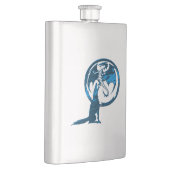 Wolf & Dragon blauwe roestvrij stalen kolf Flacon (Rechts)