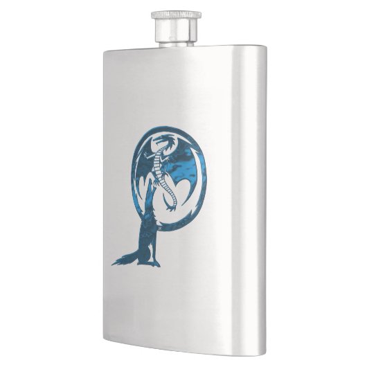 Wolf & Dragon blauwe roestvrij stalen kolf Flacon (Links)