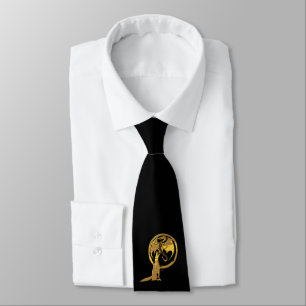 Wolf & Dragon Gold zwarte stropdas