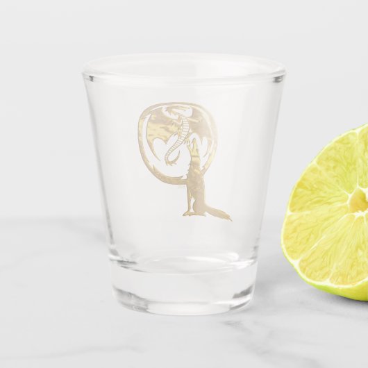 Wolf & Dragon goud schot glas (Achterkant)