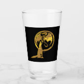 Wolf & Dragon goud zwart glas tumbler (Voorkant)