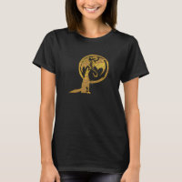 Wolf & Dragon goud zwart vrouwen t-shirt