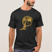 Wolf & Dragon gouden mannen zwart T-shirt
