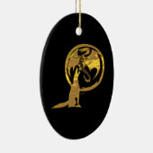 Wolf & Dragon gouden zwart ornament (Rechts)