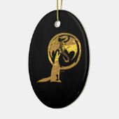 Wolf & Dragon gouden zwart ornament (Links)