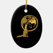 Wolf & Dragon gouden zwart ornament (Voorkant)