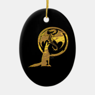 Wolf & Dragon gouden zwart ornament