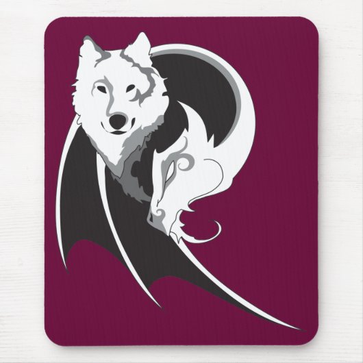 Wolf & Dragon Mousepad Muismat (Voorkant)