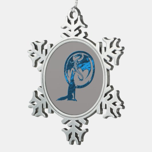 Wolf & Drakenblauw Pewter sneeuwvlok ornament (Rechts)