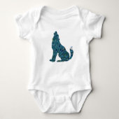 Wolf Drawing Jersey Bodysuit (Voorkant)