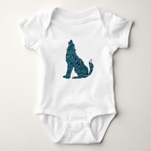 Wolf Drawing Jersey Bodysuit (Voorkant)