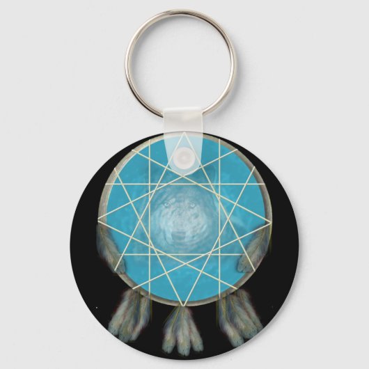 Wolf Dream Catcher Sleutelhanger (Voorkant)