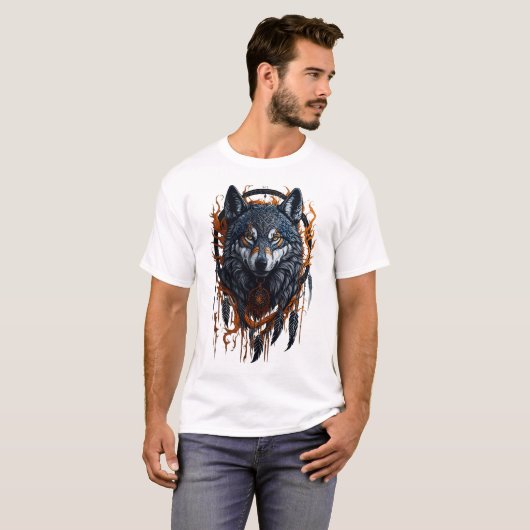 Wolf Dream Catcher T-shirt (Voorkant volledig)