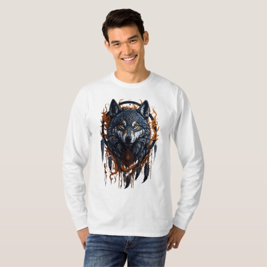 Wolf Dream Catcher T-shirt (Voorkant volledig)