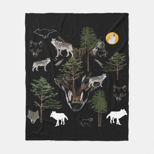 Wolf Dream Fleece Deken (Voorkant)