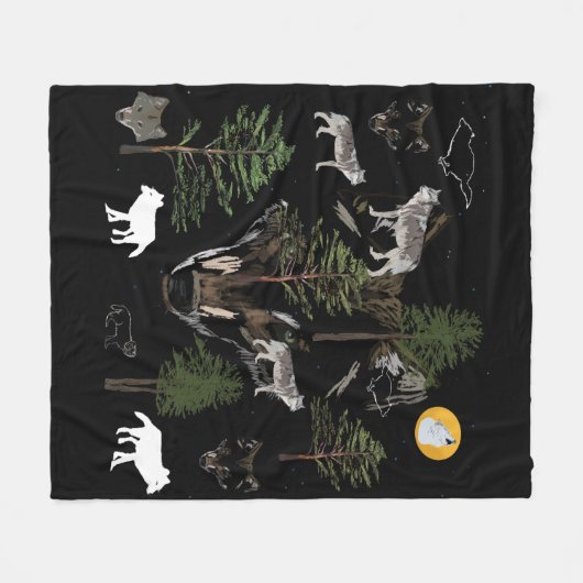 Wolf Dream Fleece Deken (Voorkant (Horizontaal))