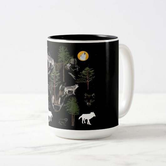 Wolf Dream Tweekleurige Koffiemok (Voorkant rechts)