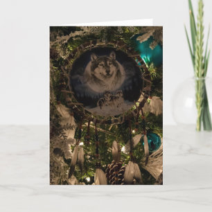 Wolf Dreamcatcher Kerst Kaart