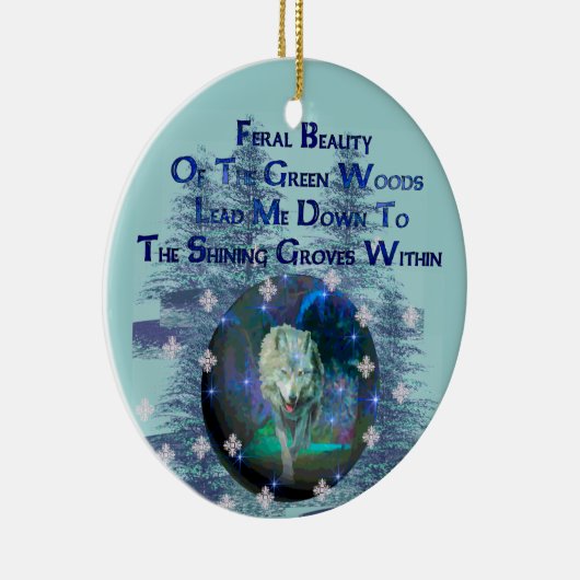 Wolf Dreams Gifts Keramisch Ornament (Rechts)