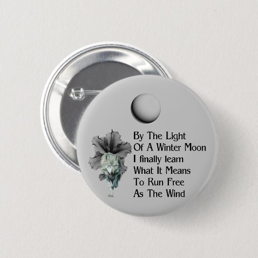 Wolf Dreams Ronde Button 5,7 Cm (Voorkant /achterkant)
