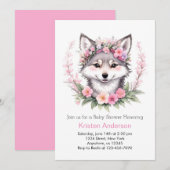 Wolf Dreamscape Roze Meisje Baby shower Kaart (Voorkant / Achterkant)