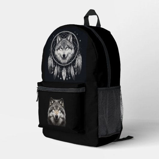 Wolf dromen BackPack Bedrukte Rugzak (Achterkant Hoek Rechts)