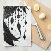 wolf, dromenvanger, amulet, talisman, bescherming, theedoek (Quarter Fold)