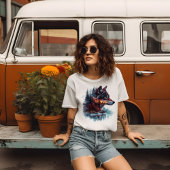 Wolf Dubbele Blootstelling T-shirt