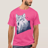 Wolf Dubbele Blootstelling T-shirt (Voorkant)
