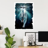 Wolf & Eagle Wildlife Art Poster (Thuiskantoor)