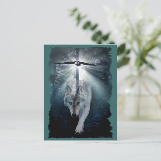 WOLF & EAGLE Wildlife Briefkaart (Staand voorkant)