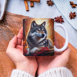 Wolf eenzaamheid te midden van Natuur Koffiemok