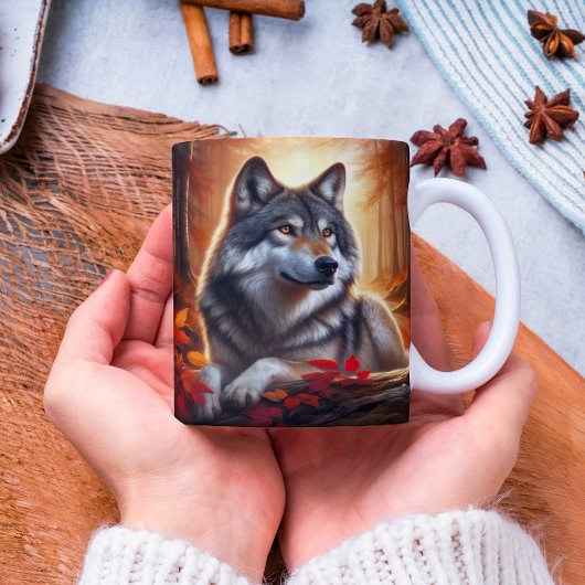 Wolf eenzaamheid te midden van Natuur Koffiemok